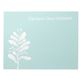 Blume der weißen Pflanze Minimal botanische Illust Notizblock