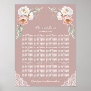Blume der weißen Rose Hochzeitskizze Poster