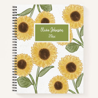 Blume der weißen Sonnenblumen - Niedliches Design Notizbuch