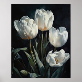 Blume der Weißen Tulip Art Print Poster