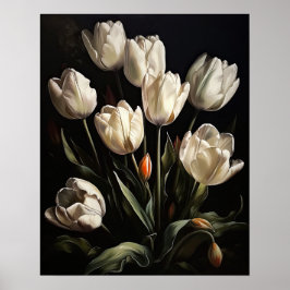 Blume der Weißen Tulip Art Print Poster