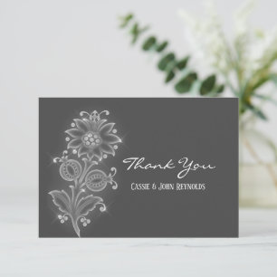 Blume der Weißen Volkskunst über die Hochzeit von Dankeskarte