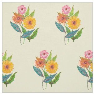 Blume der Wildblume Zinnia Stoff