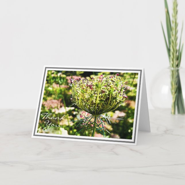 Blume der Zeltspitze von Königin Anne mit grünem F Karte (Vorderseite)