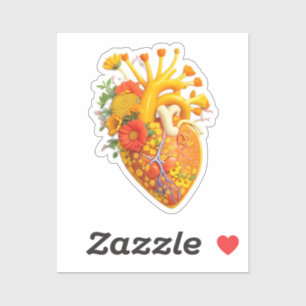Blume des anatomischen Herzens Aufkleber