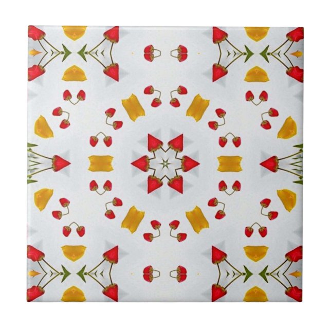 Blume des Atomkerns Vintag Fliese (Vorderseite)