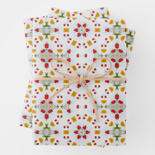 Blume des Atomkerns Vintag Geschenkpapier Set