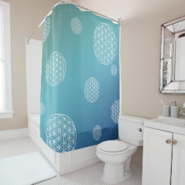 Blume des blauen Türkis Duschvorhang