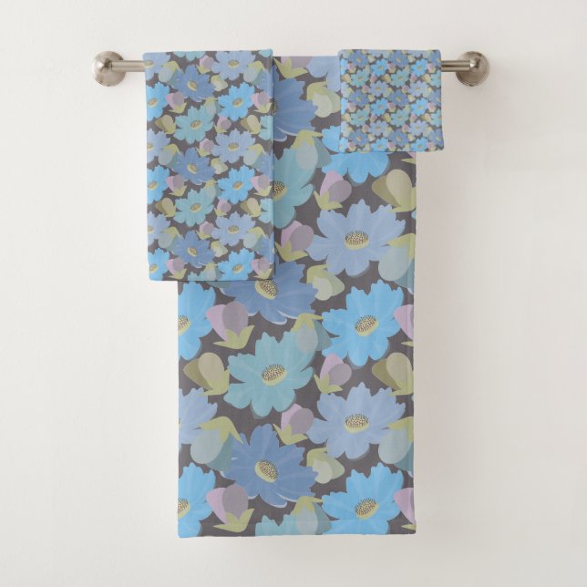 Blume des Fettgewebes und des blauen Kosmos Badhandtuch Set (Insitu)