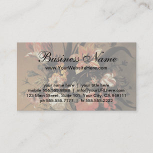 Blume des floralen Stilllebens in Vase, Vintag Bar Visitenkarte