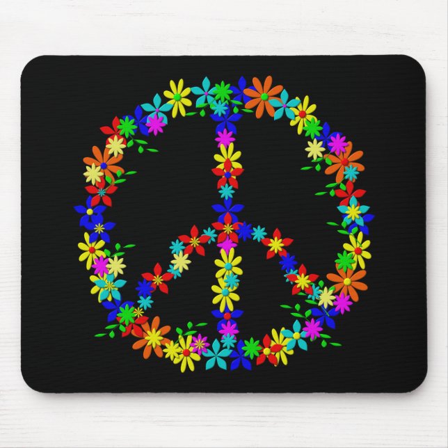 Blume des Friedenssymbols Power Mousepad (Vorne)