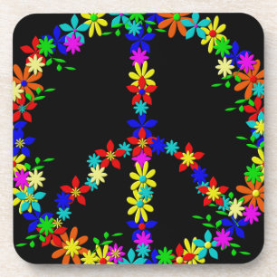 Blume des Friedenssymbols Power Untersetzer