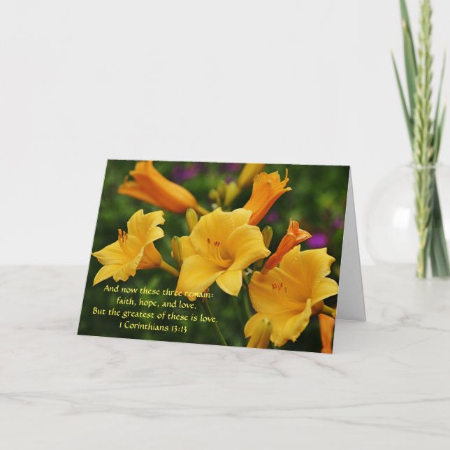 Blume des Glaubens 1 Korinther 13:13 Note Card Karte (Vorderseite)