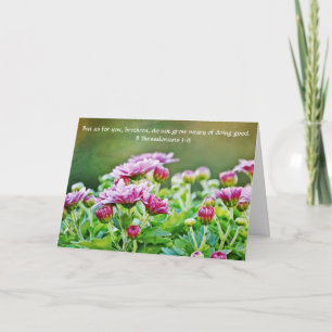 Blume des Glaubens 2 Thessalonisch 3:13 Vielen Dan Karte