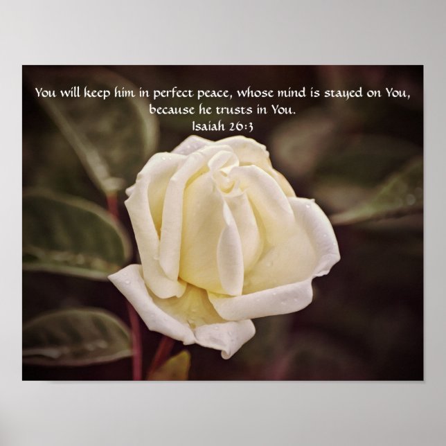 Blume des Glaubens Isaiah 26:3 Art-Poster Poster (Vorne)