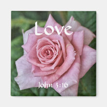 Blume des Glaubens John 3:16 Rose Magnet