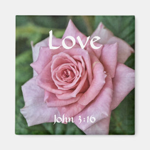 Blume des Glaubens John 3:16 Rose Magnet