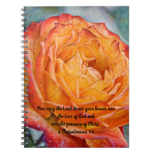 Blume des Glaubens Orange Rose Liebe Patience Jour Notizblock