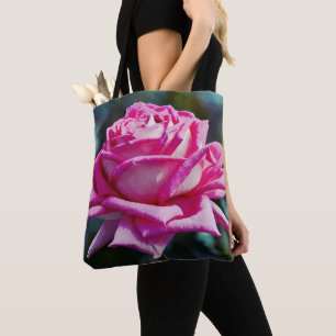 Blume des Glaubens Pink blühende Rose Tasche