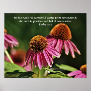 Blume des Glaubens Psalm 111:4 Art Poster