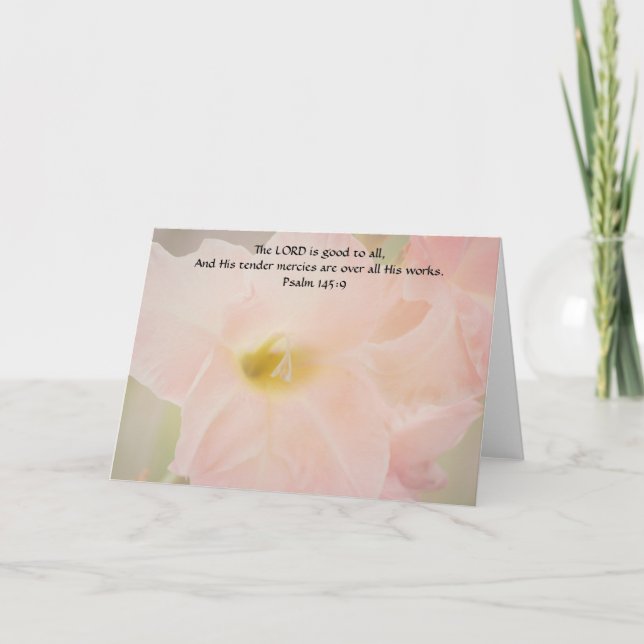 Blume des Glaubens Soft Pink Blume Scripture Karte (Vorderseite)