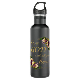 Blume des Glaubens von Frauen: Liebe GOD mit dem g Edelstahlflasche