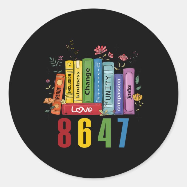 Blume des gleichberechtigten Rechts 8647 Trump Fem Runder Aufkleber (Vorderseite)