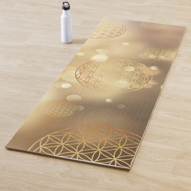 Blume des goldenen Funkellebens Yogamatte (Beispiel)