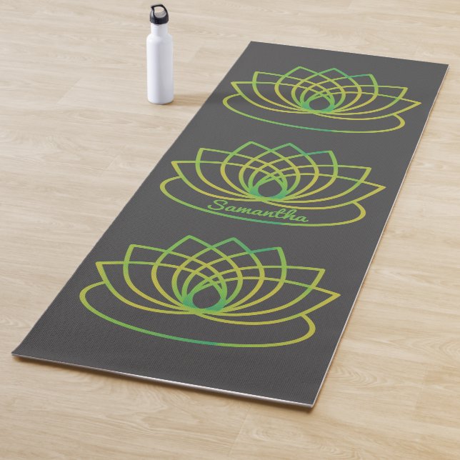 Blume des grünen und gelben Lotus Yogamatte (Beispiel)