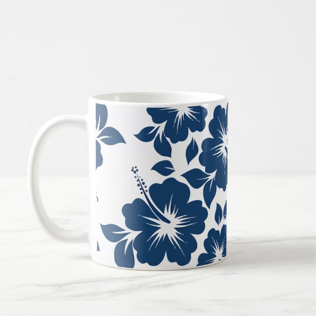 Blume des Hawaiianischen Blauen Hibiskus Kaffeetasse (Links)
