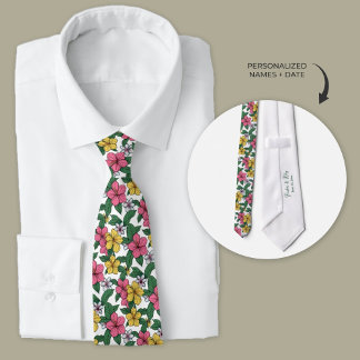 Blume des hawaiianischen Hibiskus Personalisierte Krawatte