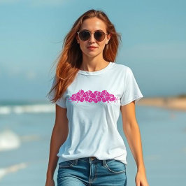 Blume des hawaiianischen Hibiskus rosa T-Shirt