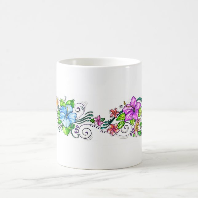 Blume des hawiitischen Hibiskus Kaffeetasse (Mittel)