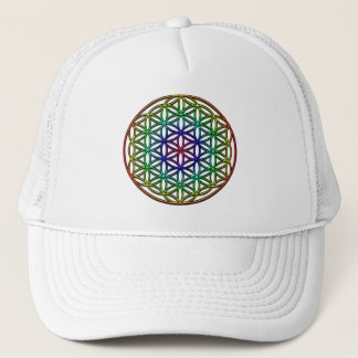 Blume des heiligen Geometriesymbols des Lebens Truckerkappe