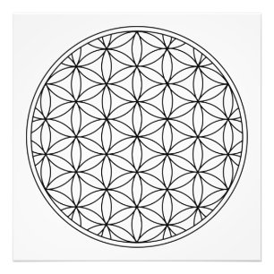 Blume des heiligen Geometriesymbols im alten Zen Fotodruck