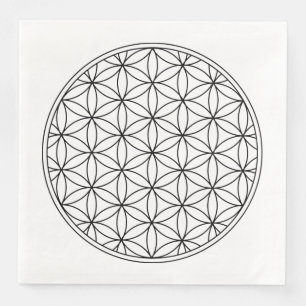 Blume des heiligen Geometriesymbols im alten Zen Serviette
