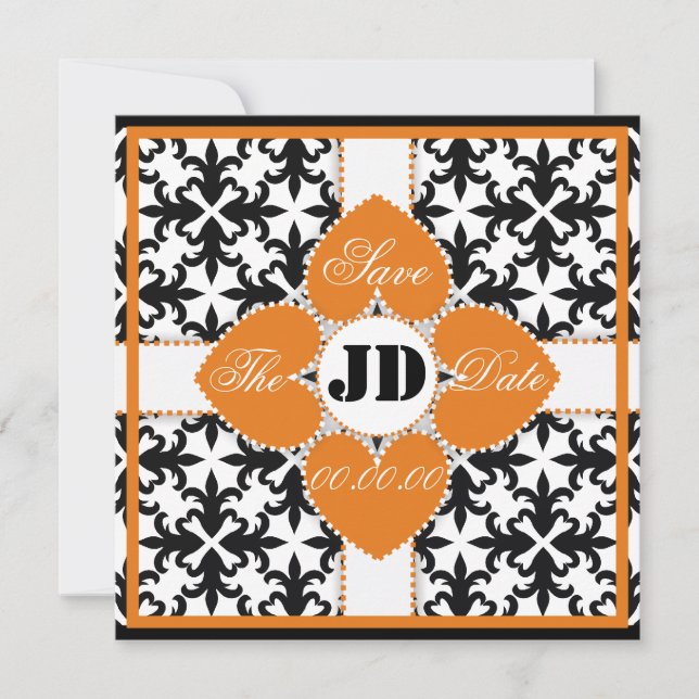 Blume des Herzens auf Damaskus Speichern Sie die A Save The Date (Vorderseite)