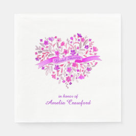 Blume des Herzens Blumenstrauß lila Brautparty Ser Serviette