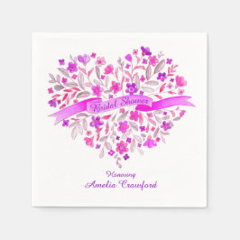 Blume des Herzens Blumenstrauß lila Brautparty Ser Serviette