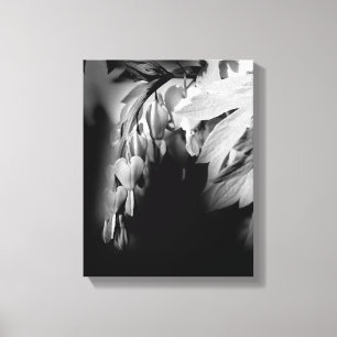 Blume des Herzens in Schwarz und Weiß Leinwanddruck