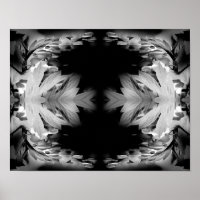 Blume des Herzens in Schwarz-Weiß Abstrakt