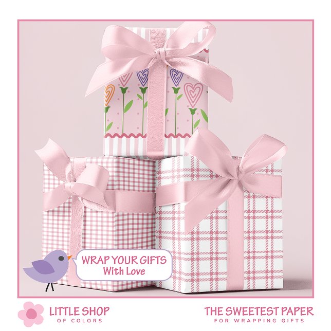 Blume des Herzens Streifen Geschenkpapier Set (Von Creator hochgeladen)