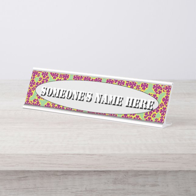 Blume des Herzens von Kenneth Yoncich Schreibtischnamensplakette (Vorderseite )