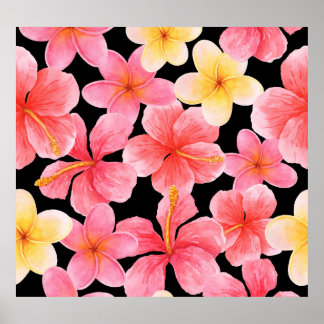 Blume des Hibiskus Plumeria Poster