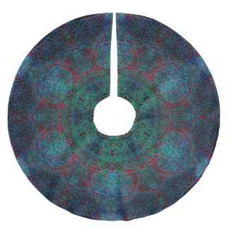 Blume des Leben-Hexagonmandala-Baum-Rockes Polyester Weihnachtsbaumdecke