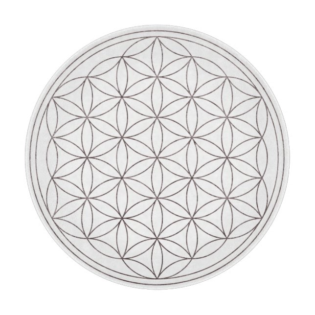 Blume des Leben-Kristallgitters (V-Rauch) Schneidebrett (Vorderseite)