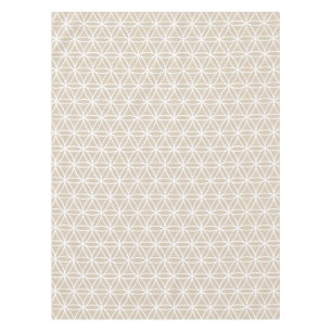 Blume des Leben-Musters: Beige Tischdecke
