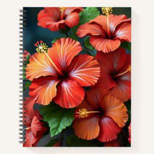 Blume des lebendigen Roten Hibiskus-76894 Notizbuch
