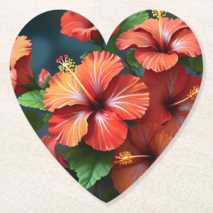 Blume des lebendigen Roten Hibiskus-76894 Untersetzer