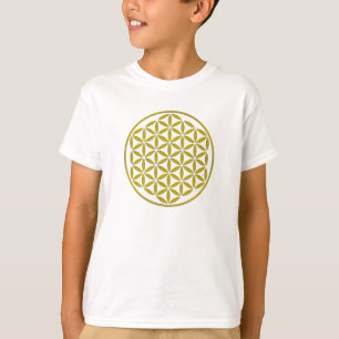 Blume des Lebens 2 - Briefmarke von Gold T-Shirt
